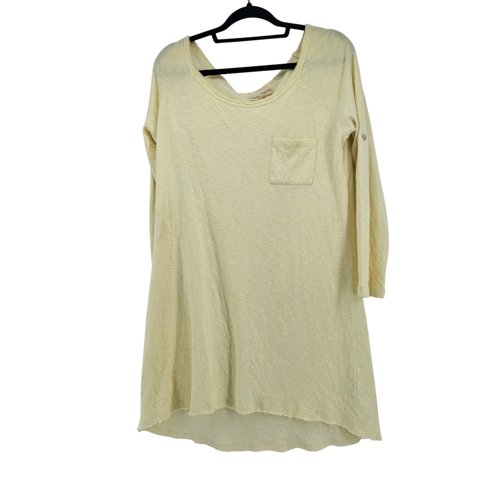 Altard State Beige Slub Knit Tunic Top Raw Hem Lg Lagenlook Indie Sleaze‎ Beach